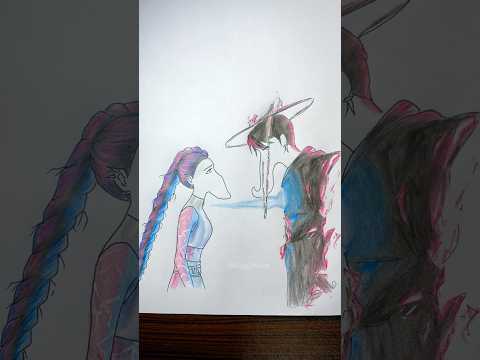 Drawing Rumi and Jinu💜💙