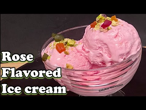 Rose Flavored Ice cream | Homemade Rose Ice cream | Only 3 Ingredients Ice Cream