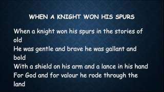 When A Knight Won His Spurs