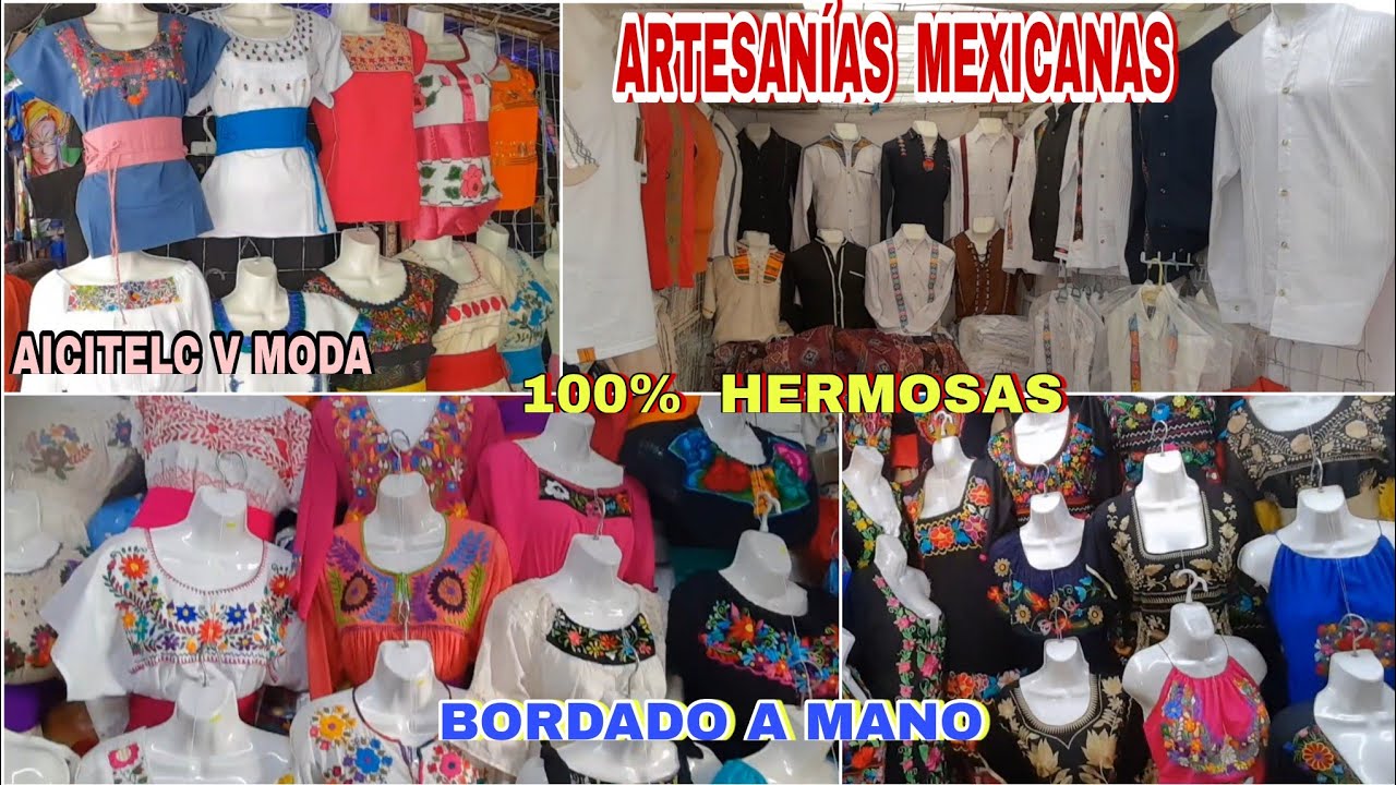 OAXACA: BLUSAS VESTIDOS GUAYAVERAS CAMISAS ZAPATOS Y SOMBREROS BORDADOS A MANO ARTESANÍAS MEXICANAS