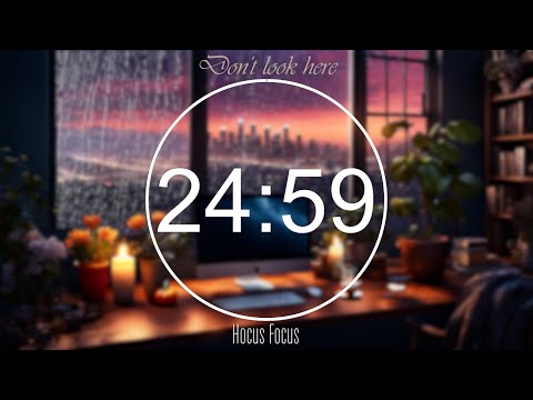 Relax Study Desk | Rain and Fireplace Sound and Lofi Music | Pomodoro 25-5 | Study and Focus 2 Hours