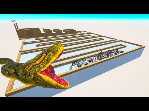 Escape From Green Anaconda - Last Survivor - Zigzag Course | Animal Revolt Battle Simulator