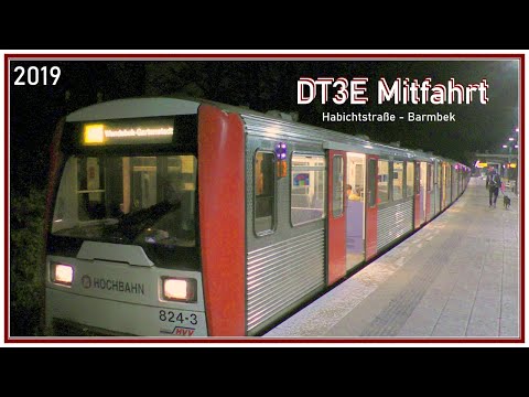 DT3E Mitfahrt auf der U3! In 824-3 von der Habichtstr. nach Barmbek - Traffic Hamburg