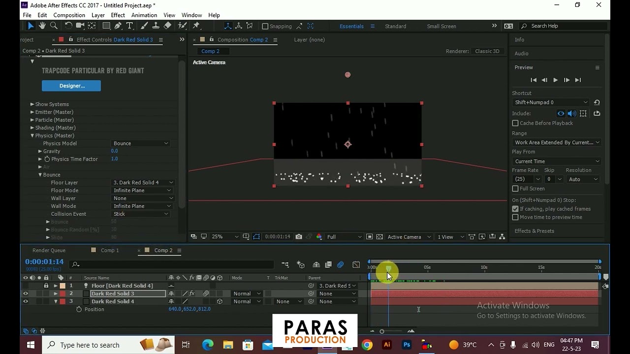 Rain in After Effects with Trapcode Particular Tutorial : After Effect | Realistic 3D Rain