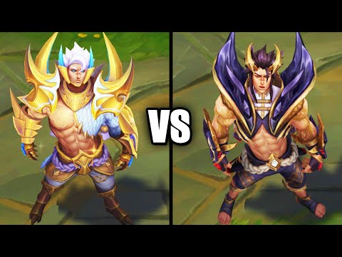 Obsidian Dragon Sett vs Prestige Obsidian Dragon Sett Skins Comparison (League of Legends)