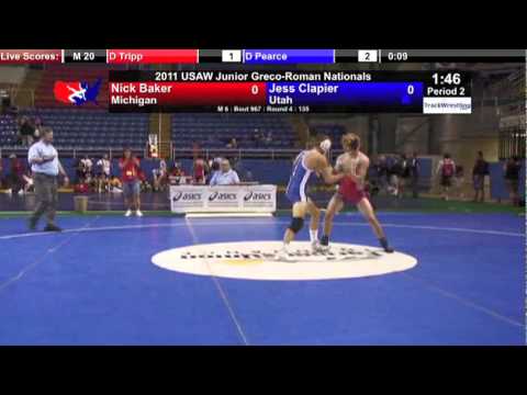 Junior Greco 135 - Jess Clapier (UT) vs. Nick Baker (MI)