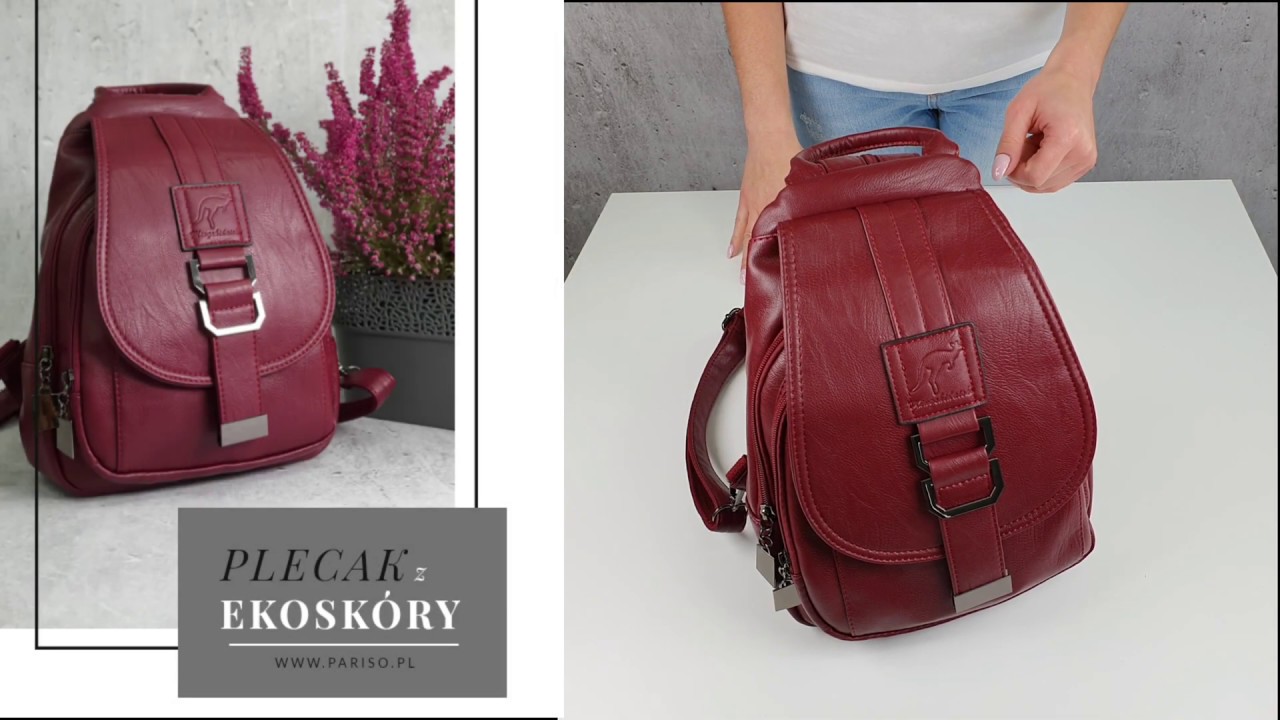 Bordowy plecak z ekoskóry 2w1- must have jesień 2019
