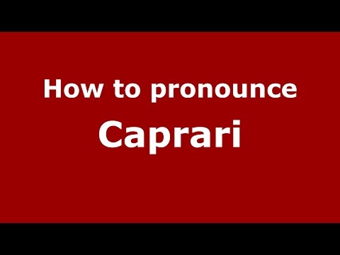 How to pronounce Caprari (Spanish/Argentina) - PronounceNames.com