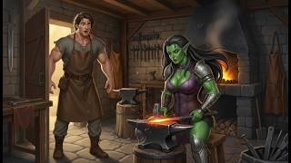 Human Blacksmith Woke Up to Hammering Sounds — An Orc Girl Was Finishing His Orders