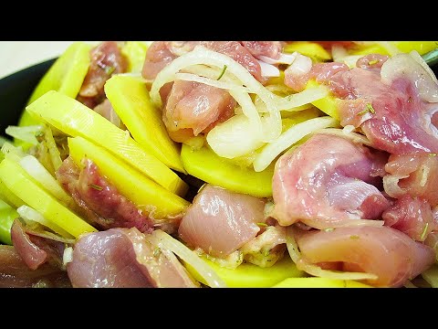 Today I will cook a delicious chicken recipe for you! Unusual chicken breast with potato!