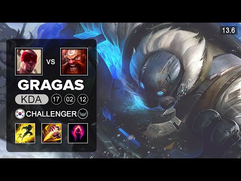 Gragas vs Lee Sin Jungle - KR Challenger - Patch 13.6 Season 13