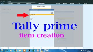 tally prime | how to create stock item in tally prime | stock item creation in tally prime | tally
