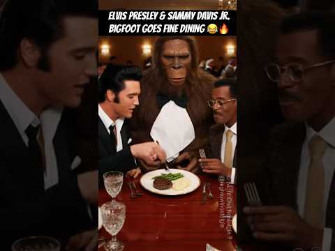 Elvis Presley & Sammy Davis Jr. Bigfoot Goes Fine Dining 😂🔥 #shorts #viral #elvispresley