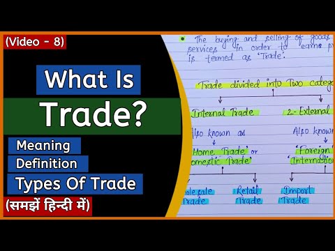 Meaning And Definition Of Trade In Hindi | Types Of Trade | Business Organisation |