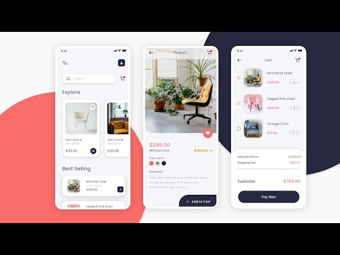 How to Design Furniture App | Adobe XD | User Experience Design | Interaction Design