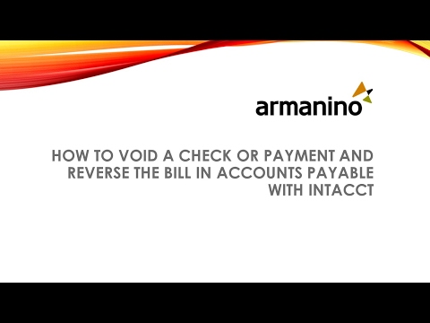 How to Void a Check in Sage Intacct