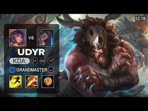 Udyr vs Lillia Jungle - EUW Grandmaster - Patch 12.16 Season 12