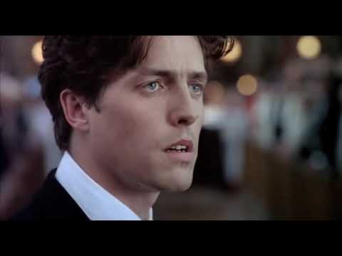 Four Weddings and a Funeral 1994 theatrical trailer still with cast at wedding aisle