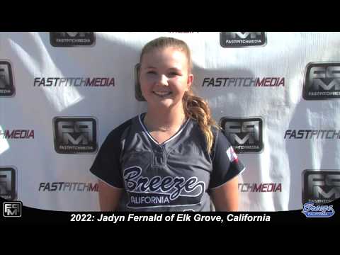 2022 Jadyn Fernald Third Base Softball Player Skills Video - CA Breeze
