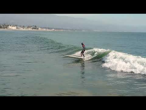 Aerial footage of Leadbetter Beach and surrounding land