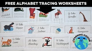 Alphabet tracing for kids - free abc worksheets