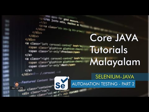 Java Tutorial For Beginners Malayalam Selenium Automation Testing Tutorial Core Java Programming