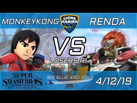MonkeyKong (Mii Brawler) vs Renda (Ganondorf) - Big Blue and Gold #5 - Smash Ultimate LR1