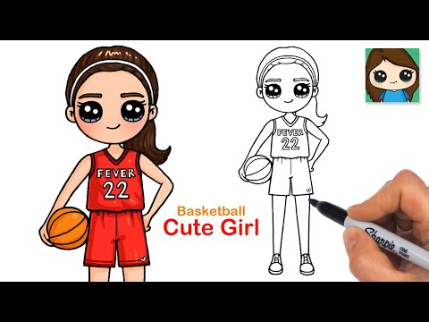 How to Draw Cute Girl Basketball Player 🏀 Caitlin Clark