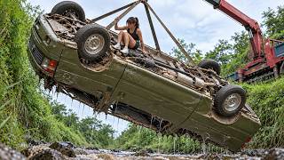 FULL VIDEO: Girl Mechanic Rebuilds a Crash-Damaged Toyota Hiace for a Completely