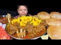EATING MUTTON CURRY LUCHI PURI BASANTI PULAO SALAD EXTRA GRAVY EATING SHOW ASMR MUKBANG