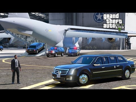 Transporting Secret Service Motorcade Into Cargo Plane - GTA 5 Video