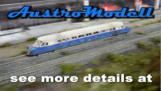 preview picture of video 'AustroModell Austro Daimler VT61, VT63 and Lux Torpeda Railcar HD with DCC Sound'