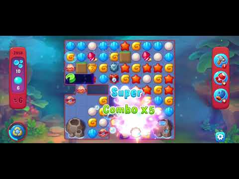 Fishdom gameplay level 2958