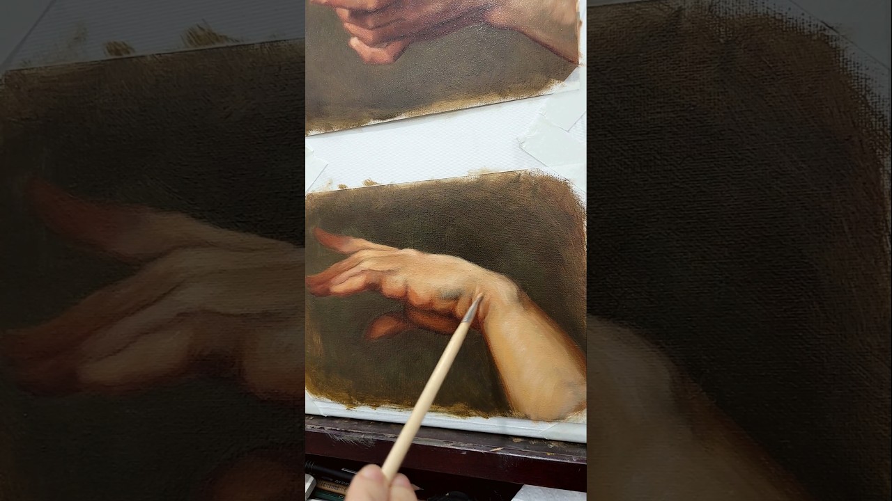 Painting praying hands ✨️ Prints for your home coming soon! 🎨 #prayer #faithjourney #jesusislord