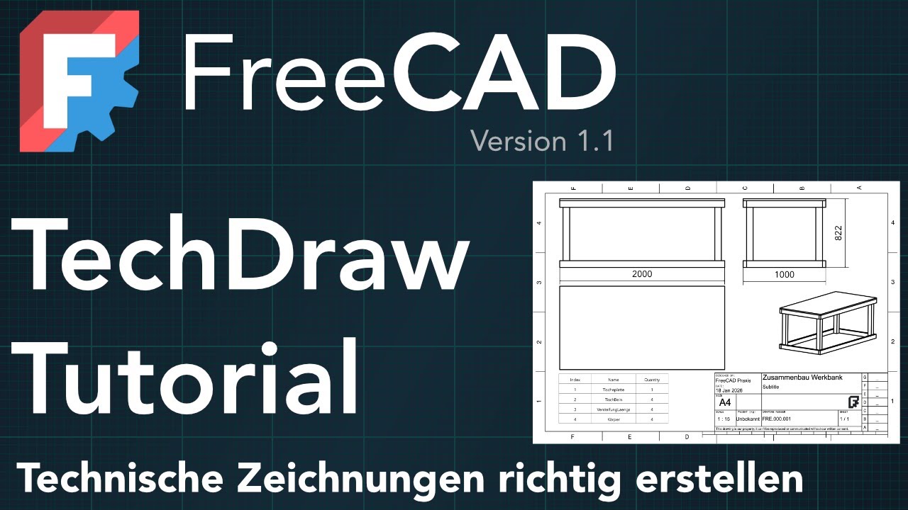FreeCAD Grundlagen: Technische Zeichnungen richtig erstellen (TechDraw Tutorial)
