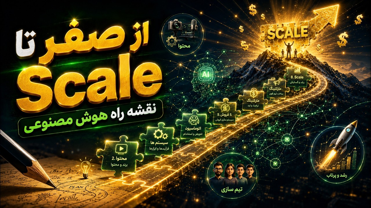 نقشه راه کامل ساخت کسب‌وکار در عصر هوش مصنوعی | از صفر تا Scale