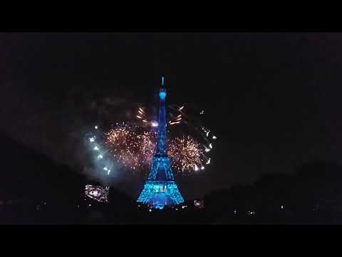 Bastille Day, 14th July 2018, Fireworks at Eiffel Tower in Paris