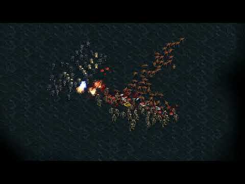 50 Zealots vs 50 Marines vs 100 Zerglings