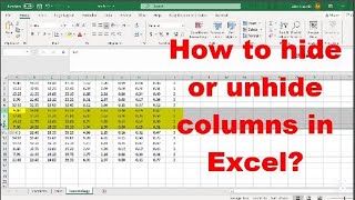 How to hide or unhide columns in Excel?