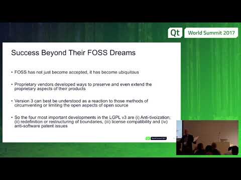 QtWS17 - The Evolution of the LGPL License Agreement, Paul Criswell, Independent General Counsel