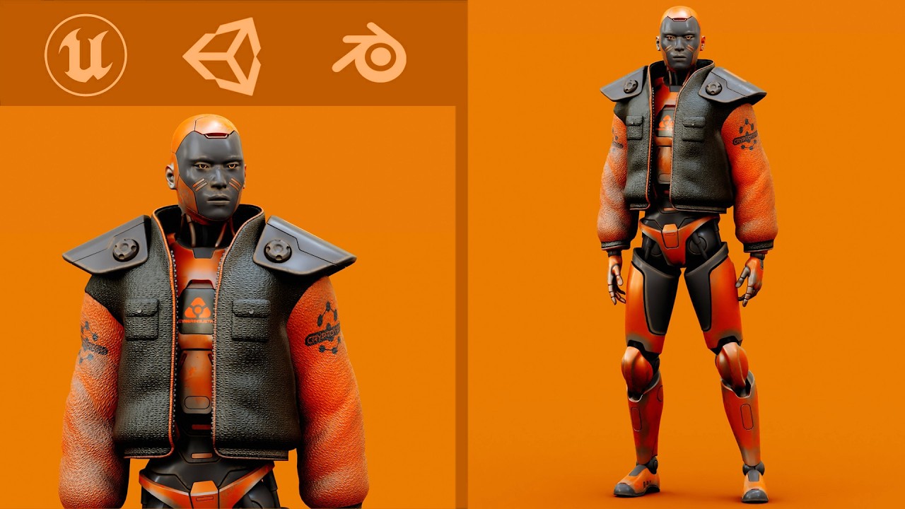 CYBORGTOPIA B-26 Auto-Rig Pro Rigged For Mixamo Unreal Engine Unity 3D Model