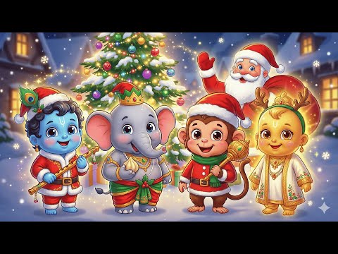 Santa Meets the Tiny Divine Friends 🎅 Magical Christmas Dance | Tiny Diny