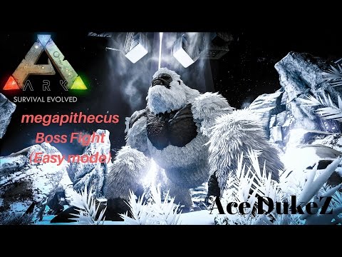 Epic boss fight,Ark Survival Evolved, Megapithecus (easy)