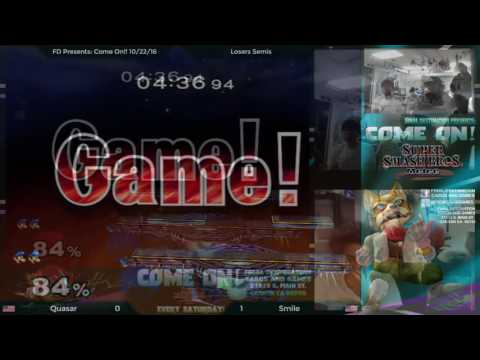 FD Presents: Come On!! 10/22/16 Singles - Losers Semis: Quasar (Luigi) vs. Smile (Peach)