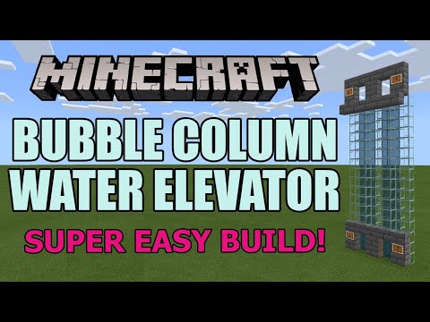 Minecraft: Bubble Column Water Elevator tutorial - (Super easy build) [1.16]