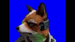 Fox McCloud looking to both sides — Star Fox blue screen
