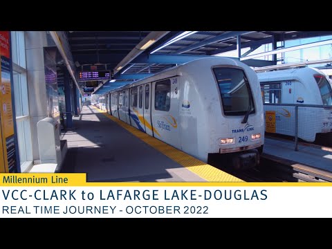 🚇 TransLink SkyTrain - Real Time Journey - Millennium Line - VCC-Clark to Lafarge Lake-Douglas