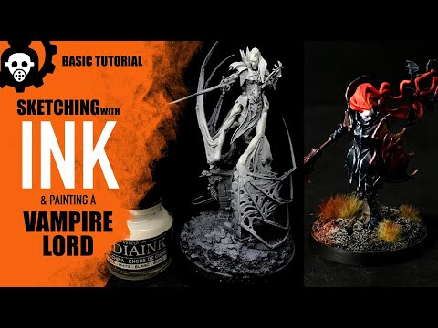 HOW To Airbrush India INK on Miniatures & Vampire Lord Painting | Warhammer Age of Sigmar | 2021