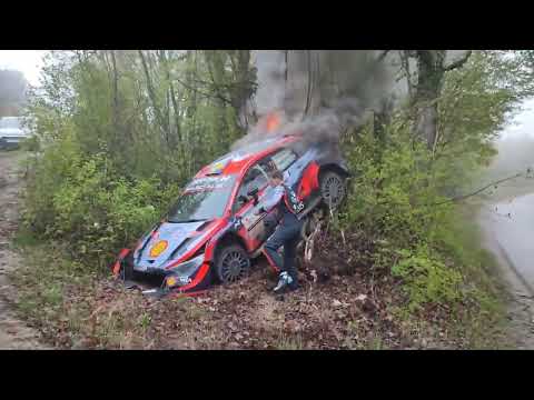 WRC Croatia 2022 Solberg Crash on fire