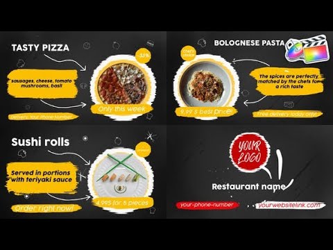 Apple Motion Template: Food Menu Slideshow | FCPX